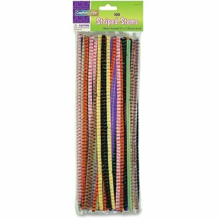 PACON Chenille Stems, 6mm x 12in, AST Striped PAC716001